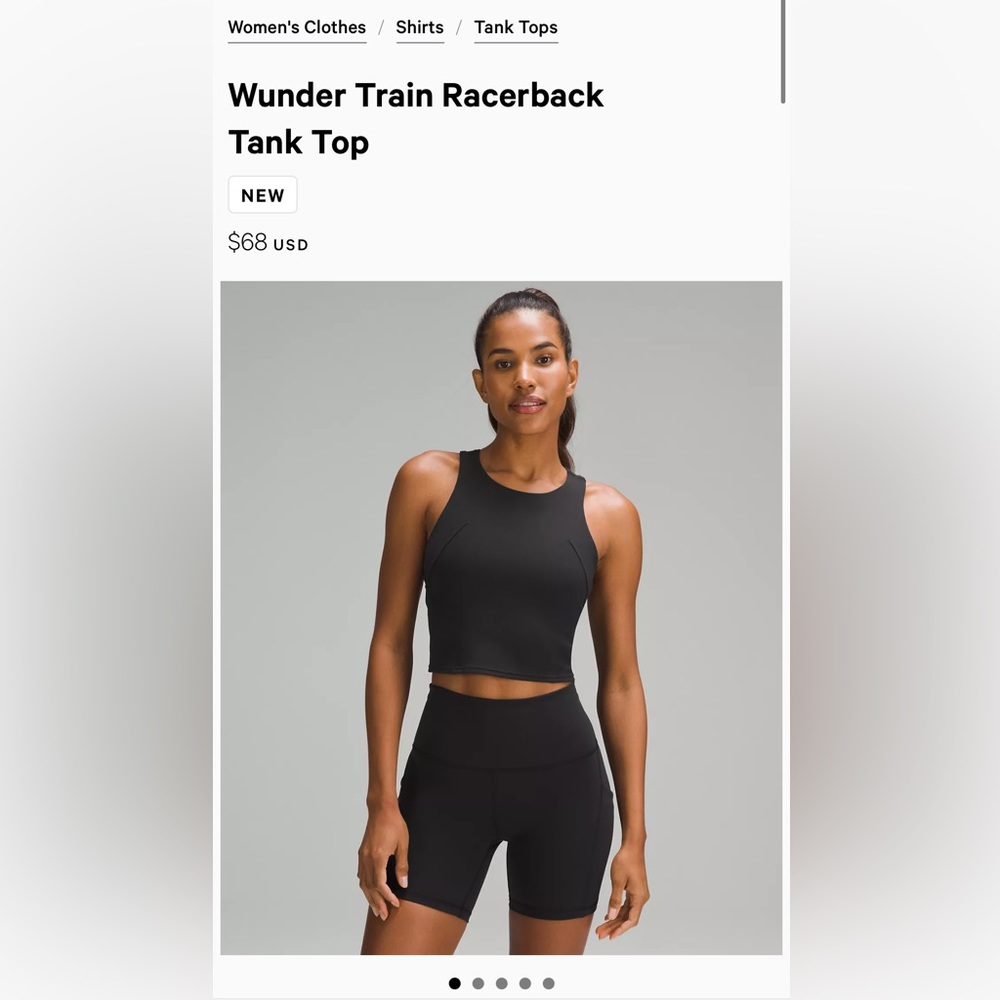 Lululemon Wunder Train Racerback Tank Top size 6